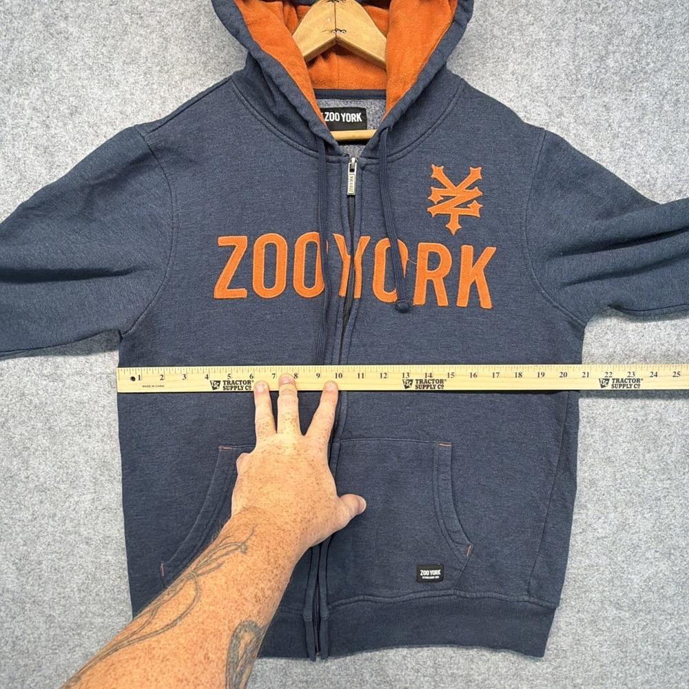 Zoo York Hoodie Mens Medium Full Zip Hooded Logo Fleece - Picture 4 of 6